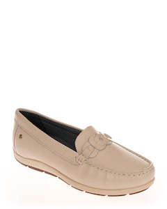 Flat Shoes: Andacco 47003 Asher Off White Leather Casual Moccasins