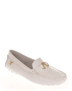Andacco 3389 White Leather Casual Moccasins