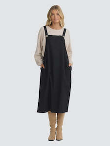Clothing: Shanty SH25045-1 Seasame Pinafore Black Linen