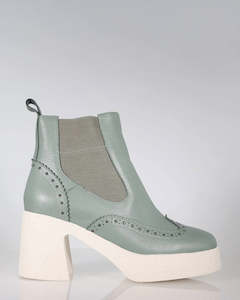 Minx Bonnie Sage Leather Ankle Boots