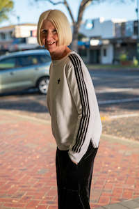 Casual: Sophie Moran Arm Stripe Sweatshirt White/Black