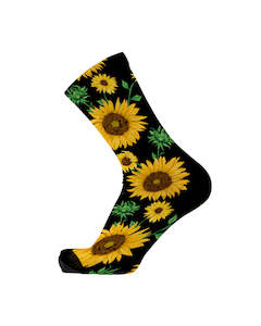All: Red Fox Sunflower Bloom Bamboo Socks
