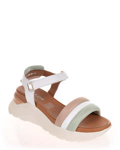 Alfie & Evie Batman White/Nude/Sage Sandal