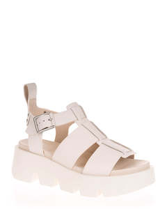 Sandals: EOS Kailan Bone Leather Platform Wedge Sandal