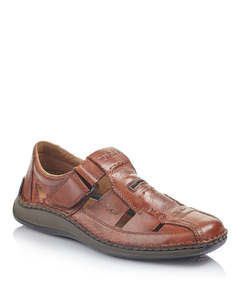 Sandals: Rieker 05284-24 Mens Brown Leather Walking Shoe