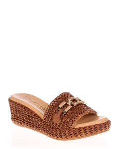 Sandals: Pitillos 10562 Cuero Summer Wedge Slide