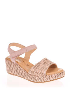 Sandals: Pitillos 10561 Nude Summer Wedge Sandal