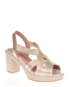 Mid Heels: Pitillos 20121 Oro Leather Summer Heel