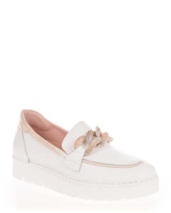 Low Back Sneakers: Jose Saenz 2048 BG-II Blanco-Bei Leather Casual