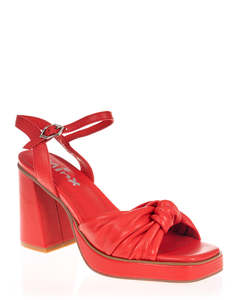 Minx Flair Red Leather Summer Heel
