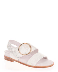 Minx Willa White Gold Emboss Wellness Range Sandal