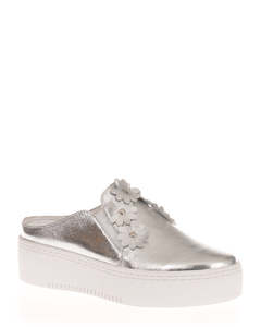 Minx Flora Mara Silver Slip On Casual Mule