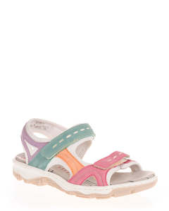 Flats: Rieker 68866-92 Multi Color Textile Walking Sandal