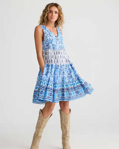 Occasions: Talisman TA25230-1 Lucky Charm Dress Blueberry Fields