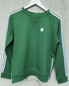 Sophie Moran Forest Green Arm Stripe Sweatshirt