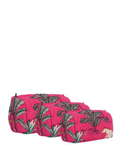 Handbags: CYC Jungle Cotton Travel Set 3 Piece Pink