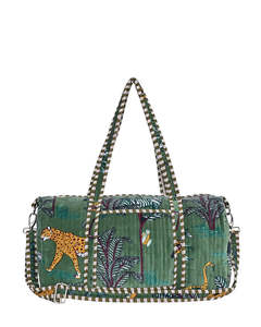 Handbags: CYC Jungle Velvet Green Weekender Bag