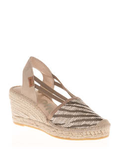 Slingbacks: Vidorreta S25353 Safari/Marron Wedge Espadrille