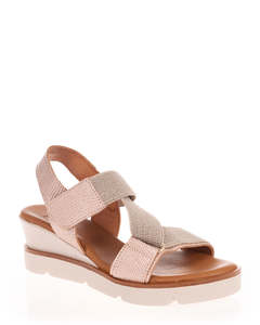 Wedges: Nui X Neo Jaya Nido Leather & Textile Sandal