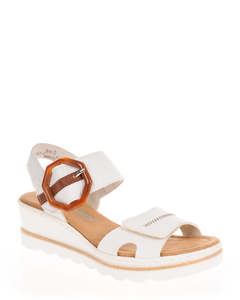 Rieker 67476-83 White Leather Sandal