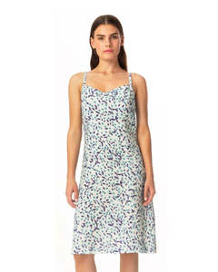 Dress: Haris Cotton 6984 Slim Fit Dress Blue Starflowers