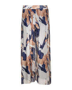 M Made in Italy Woven Navy Waves Pants