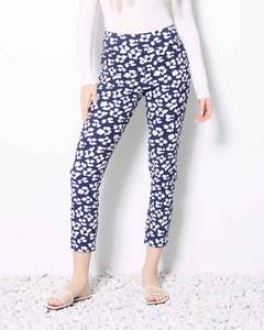 Pants: Up Florist Pant Navy & White Petals