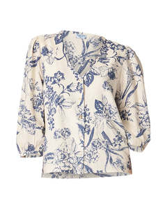 Haris Cotton 8165 Linen Blend Shirt Blue Spring