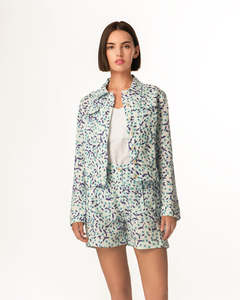 Haris Cotton 3121 Blue Starflowers Linen Jacket