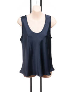 Carmen Kirstein Silk Singlet Navy
