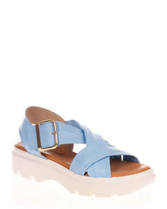 Sandals: X Bonita J245 Tubular Nube Leather Light Blue Sandal