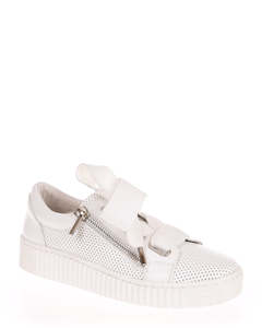 EOS Jovi White Leather Perf Sneaker