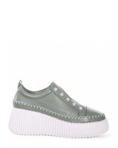 Minx Pearlzie Boost Sage Stripe Leather Sneaker