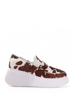 Minx Floyd Tan & White Pony Leather Casual Loafer