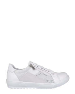 Low Back Sneakers: Cabello Lifestyle EG80XW White Leather Sneaker