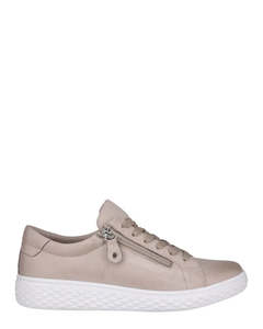 Low Back Sneakers: Cabello Life Style Rose in Stone Leather Casual Sneaker