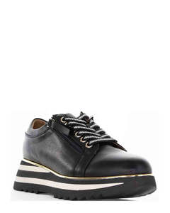 Casual: Alfie & Evie Hosting Black Leather Casual Shoe