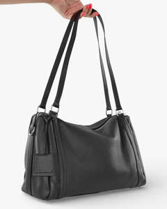 Minx Verve Curve Black Leather Bag