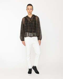 Clothing: Blacklist Chelsea Top Check Olive Green