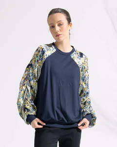 Blacklist Juno Sweatshirt Navy & Royal Print