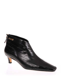 Minx Aluna Black Eel Leather Ankle Boot