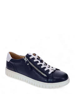 Low Back Sneakers: Mia Vita Luna Royal Blue Leather Sneaker