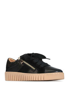 Low Back Sneakers: EOS Tinah Gold Marble Leather Sneaker
