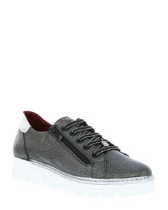 Low Back Sneakers: Jose Saenz 2001 H-M Antracita-Plata Leather Sneaker