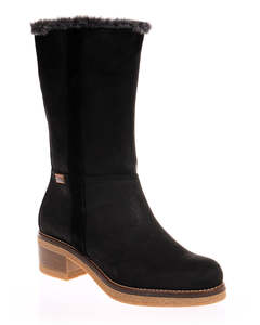 Heels: Baerchi 60302 Zebra Nubuck Leather Black Faux Fur Boots