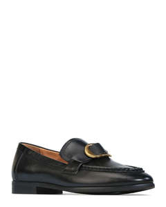 Heels: EOS Ganten Black Leather Loafer