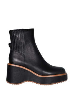 Ankle Boots: Minx Tokyo Black/Tan Leather Ankle Boot