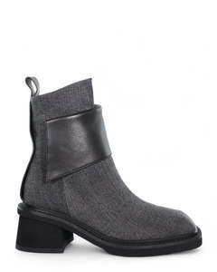 Ankle Boots: Minx Sasher Black Denim Combo Ankle Boot