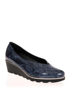 D'Chicas 3706 Zafiro River Patent Leather Low Wedge Shoe