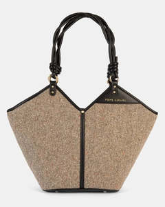 Pepe Moll Lili Taupe Vegan Collection Geometric Shopping Bag